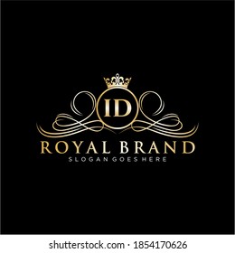 ID Letter Initial Luxurious Brand Logo Template.
