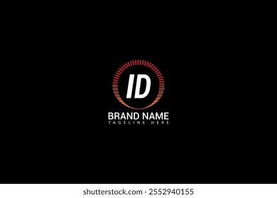 ID letter logo creative design. ID unique design. ID letter logo design on black background