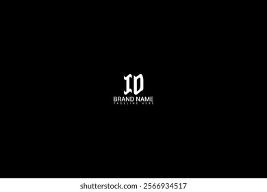 ID letter logo creative design. ID unique design. ID letter logo design on black background
