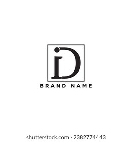 Diseño del logotipo de la carta de identificación en . Concepto del logotipo de la letra de las iniciales creativas de identificación. Diseño de iconos de identificación. I D
