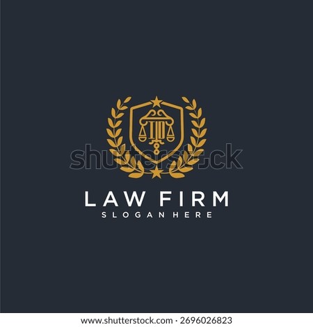 ID letter monogram logo for lawfirm with pillar and leaf image design