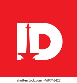 ID Logo. Indonesia Logo. Vector Logo Design Element White Red