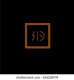 id logo letter initial, Abstract Polygonal Background Logo, design for Corporate Business Identity,flat icon, Alphabet letter