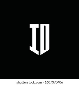 ID logo monogram with emblem style isolated on black background