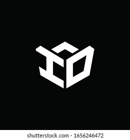 ID-Logo-Monogramm mit Farbbanddesign-Vorlage im Emblem