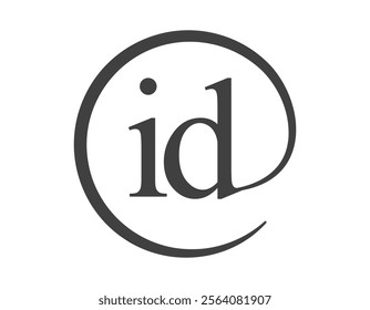 ID logo from two letter with circle shape email sign style. I and D round logotype of business company for brand identity.