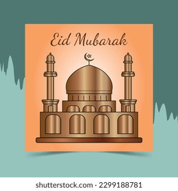 id Mubarak and Eid UlFitr social media banner Instagram post template.