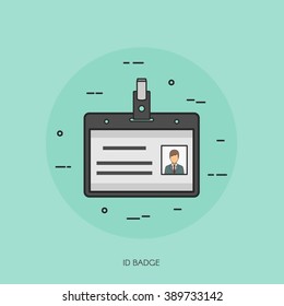 Id name tag badge template icon