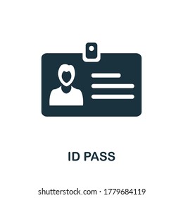 Id Pass icon. Simple element from internet security collection. Creative Id Pass icon for web design, templates, infographics and more