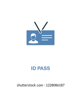 Id Pass icon in two colors. Premium design from internet security icons collection. Pixel perfect simple pictogram id pass icon for web design and printing.