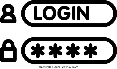 Design de barra de entrada de ID e senha para modelos.