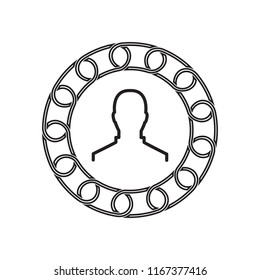 id person icon with blockchain concept. future technology. vector design.