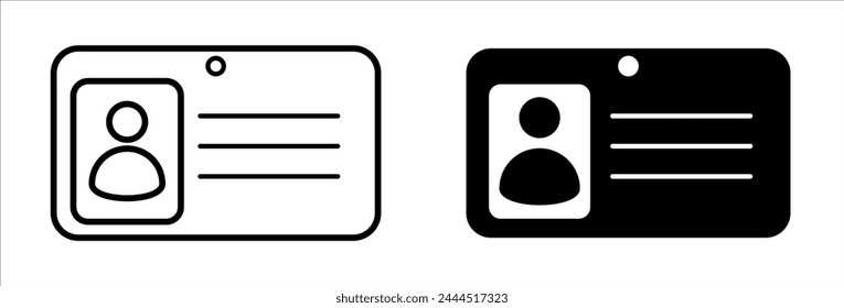 ID personal card pass badge. Identification icon. Vector illustration isolated on background.