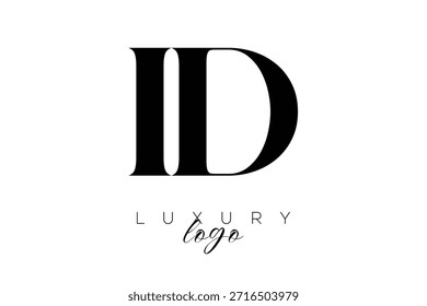 ID Serif Letter Monogram Typography Logo for Elegant Premium Branding Identity