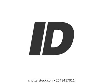 ID Techno Editable Font Logo For Corporate Branding. Bold, Futuristic Design With Unique Typographic Ideas. Minimal Custom Type And Dynamic Letter Variations For Promotion, Printing, And Book Titles