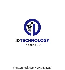 id technology illustration logo design