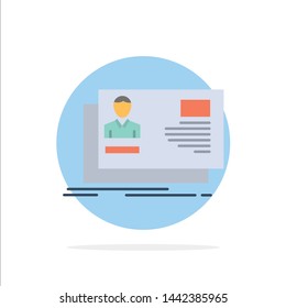 Id, User, Identity, Card, Invitation Abstract Circle Background Flat color Icon