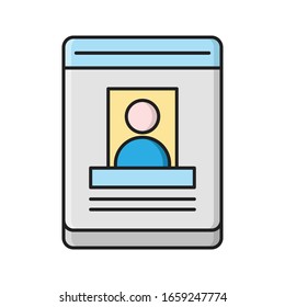 ícono de color plano del vector id 