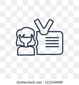 ID vector outline icon isolated on transparent background, high quality linear ID transparency concept can be used web and mobile