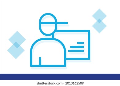 ID verification icon symbol sign from modern delivery collection for mobile concept and web apps design. Business and logistics related vector line icons. 