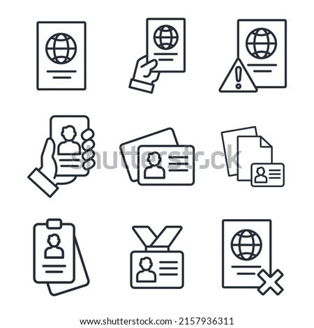 ID and Verification icons set . ID and Verification pack symbol vector elements for infographic web