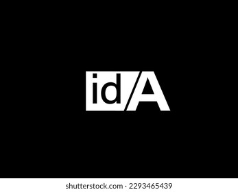 IDA Logo and Graphics design vector art, Icons isolated on black background