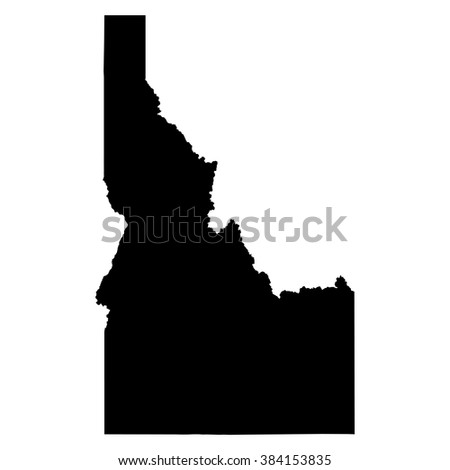 Idaho black map on white background vector
