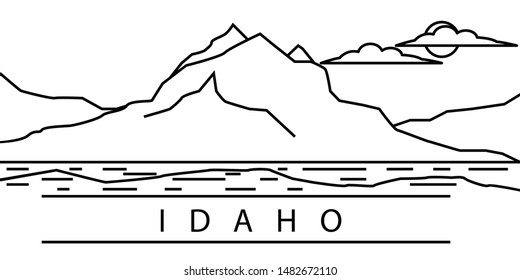 Idaho city line icon. Element of USA states illustration icons. Signs, symbols can be used for web, logo, mobile app, UI, UX