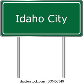 Idaho City , Idaho , road sign green vector illustration, road table, USA city