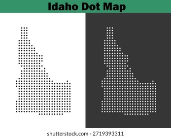 Vector de mapas de puntos de Idaho en Estados Unidos