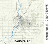 Idaho Falls, Idaho, United States map poster art