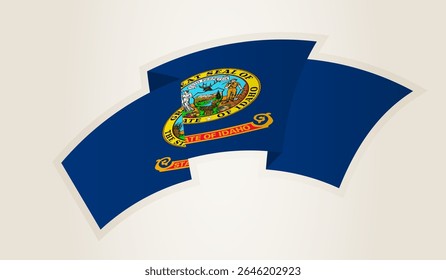 Idaho Flag in Abstract Ribbon Shape, National Symbol of the Idaho. This vector is ideal for use in national events, Independence Day, international sports competitions.