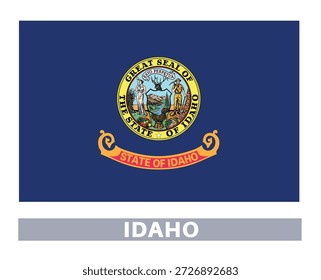 Bandera de Idaho. Banderas del Estado americano en colores y proporciones oficiales