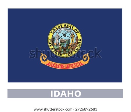 idaho flag. American state flags in official colors and proportions