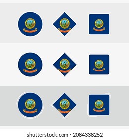 Idaho flag icons set, vector flag of Idaho. Three versions of icon.