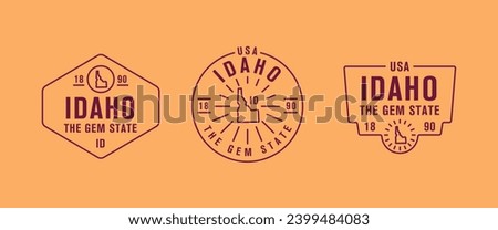 Idaho - The Gem State. Idaho state logo, label, poster. Vintage poster. Print for T-shirt, typography. Vector illustration