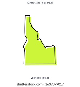 Idaho Green Map Vector Design Template
