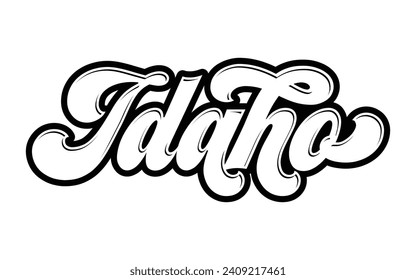 Idaho hand lettering design calligraphy vector, Idaho text vector trendy typography design