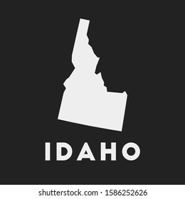Idaho icon. Us state map on dark background. Stylish Idaho map with us state name. Vector illustration.