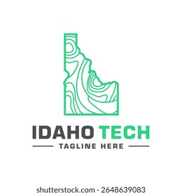 idaho land movement typography line logo design