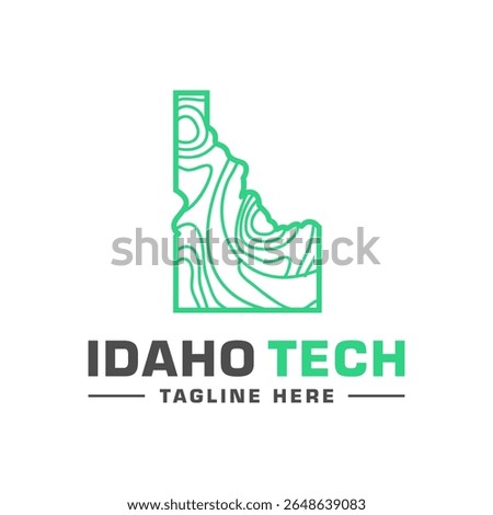 idaho land movement typography line logo design