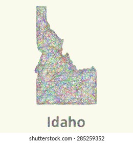 Idaho line art map