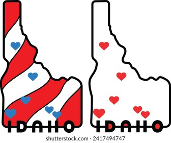 Idaho love 2 styles vector illustration