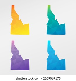 Idaho Low Poly Map Clip Art Design. Geometric Polygon Graphic National Icon. Vector Illustration Symbol.