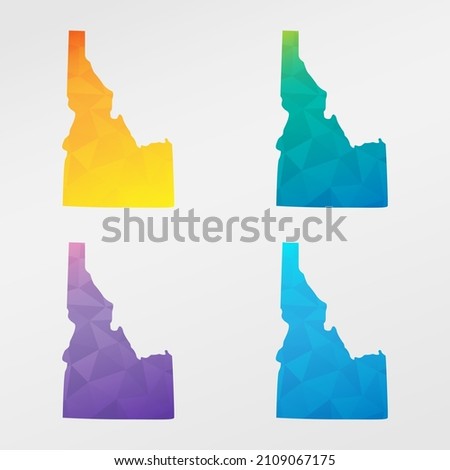 Idaho Low Poly Map Clip Art Design. Geometric Polygon Graphic National Icon. Vector Illustration Symbol.