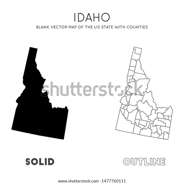 Idaho Map Blank Vector Map Us Stock Vector Royalty Free 1477760111