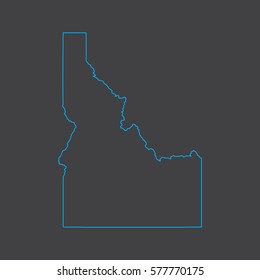 Idaho map blue outline stroke line style