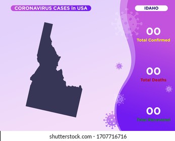 Idaho Map Covid-19, Corona Virus Infographic Vector Template.