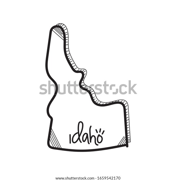 Idaho Map Doodle Hand Drawn Stock Vector Royalty Free 1659542170 1838