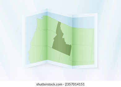 Idaho map, folded paper with Idaho map. Vector illustration.